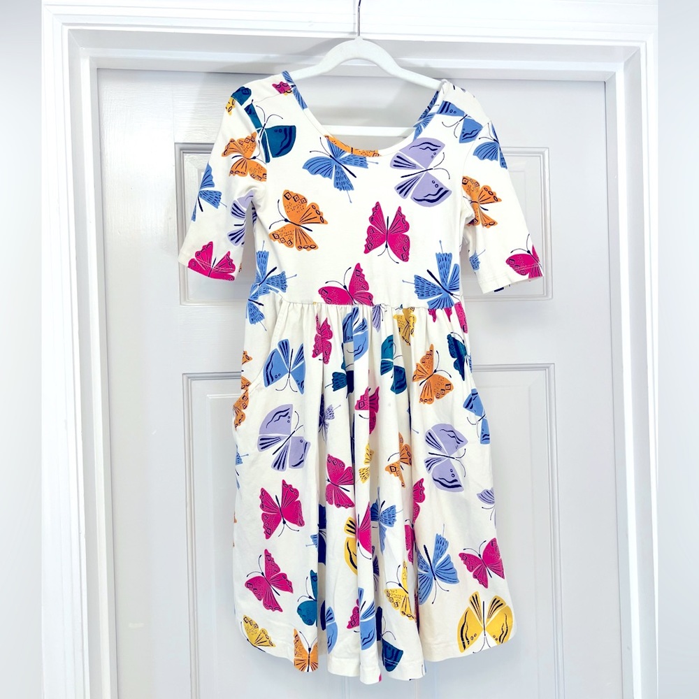 Hanna Andersson Butterfly Scoopneck Dress - Size 130 (8)